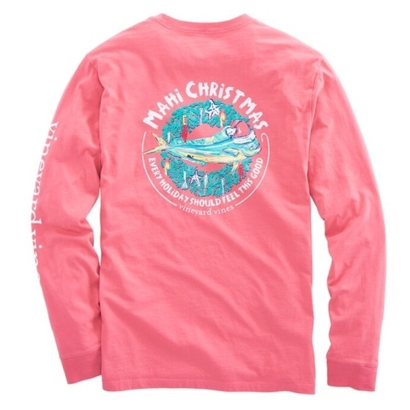 Vineyard Vines Tropical Mahi Christmas
Jetty Red crewneck holiday casual T-Shirt - Picture 5 of 7